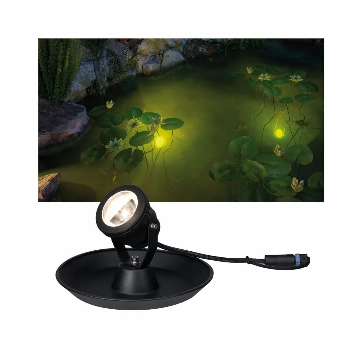 Paulmann Plug & Shine LED oprawa do stawu okrągła ściemn. 1x2,8 W IP68 czarna 3000 K