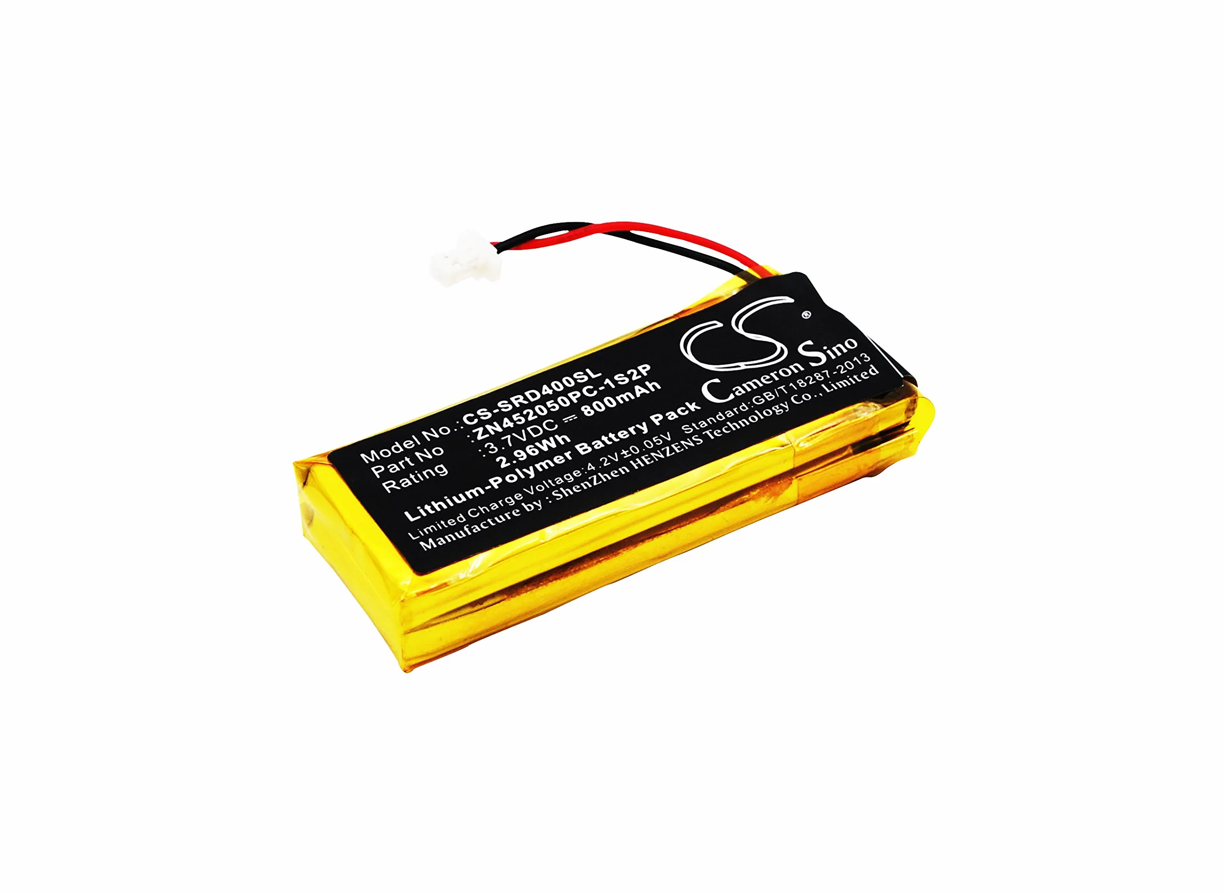 CS-SRD400SL Baterie 800mAh kompatybilny z [SCHUBERTH] C3, [CARDO] G4, G9, G9x, Scala Rider G4, Scala Rider G9, Scala Rider G9x zastępuje BAT00002, BAT00004, WW452050-2P, ZN452050PC-1S2P FBA