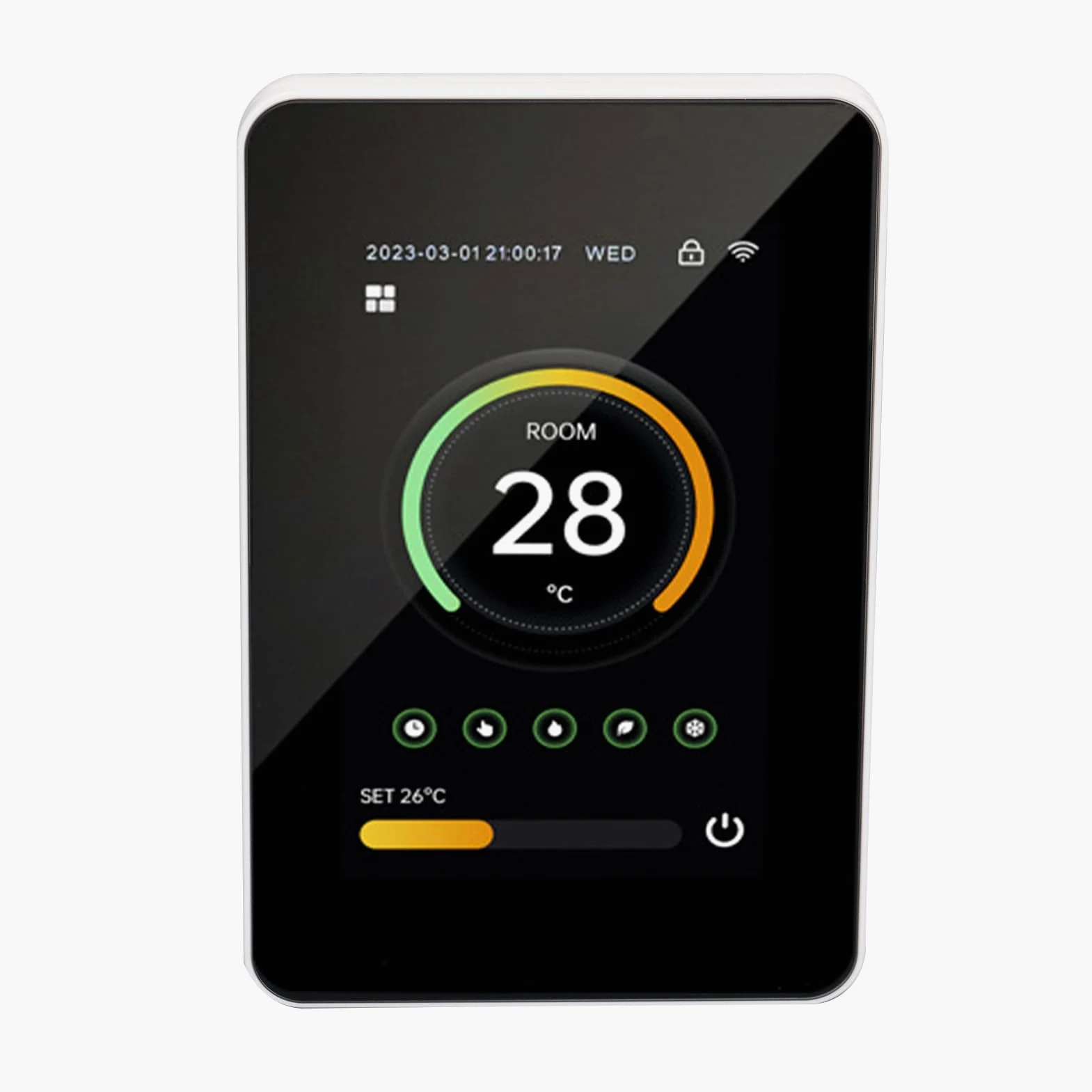 FTVOGUE Inteligentny Termostat WiFi Cyfrowy Ekran Dotykowy Termostat Ogrzewania Podłogowego 100 do 250VAC 3A Sterowanie aplikacją Pionowy Ekran od 41 do 158 Fahrenheita Ogrzewania Wody w Domu (3A)