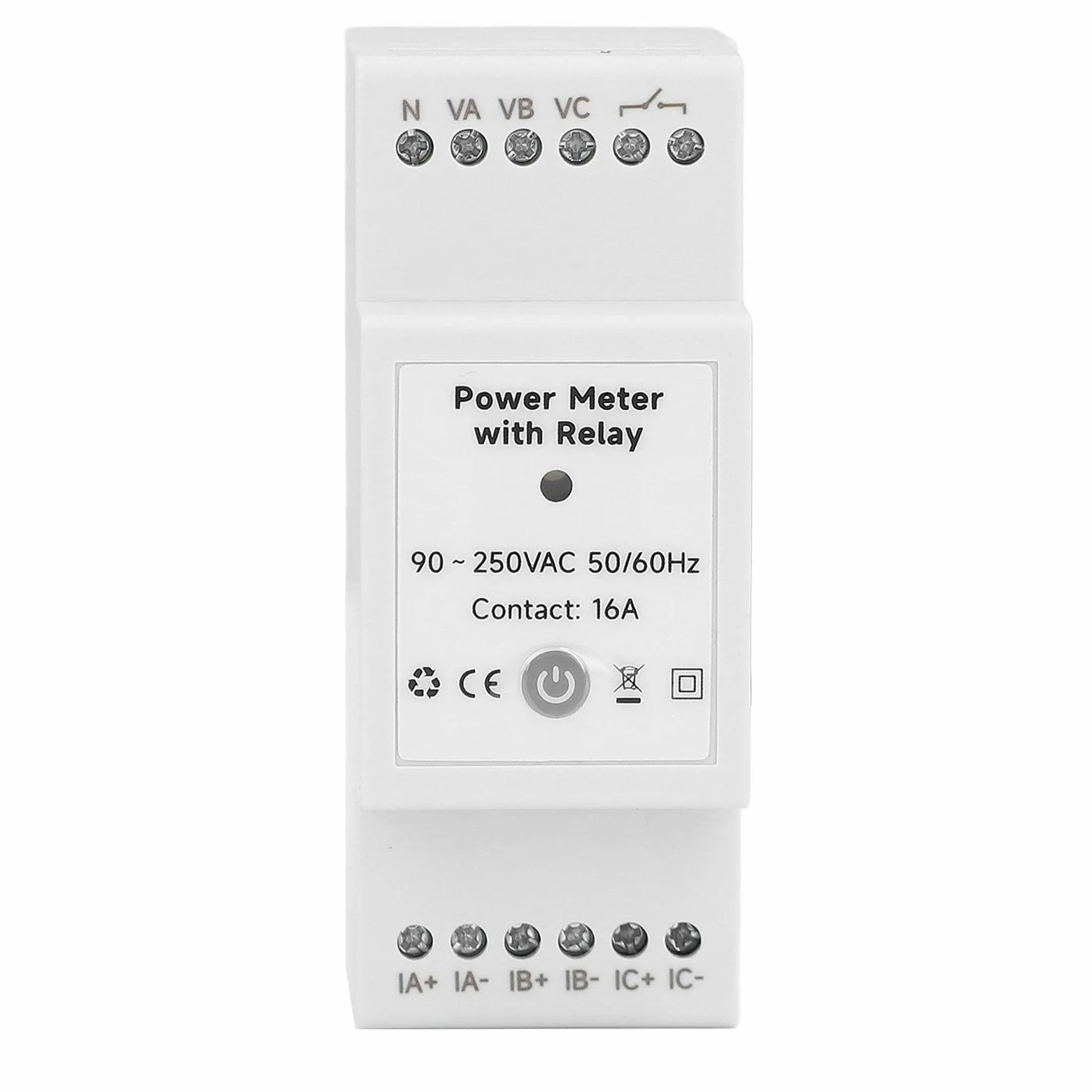 Eujgoov Monitor Energii WiFi, 3-fazowy, 4-przewodowy Inteligentny Licznik Zużycia Energii Elektrycznej ABS z 3 Zaciskami CT 120A, Dwukierunkowy Monitoring Aplikacji w Czasie Rzeczywistym Sterowanie