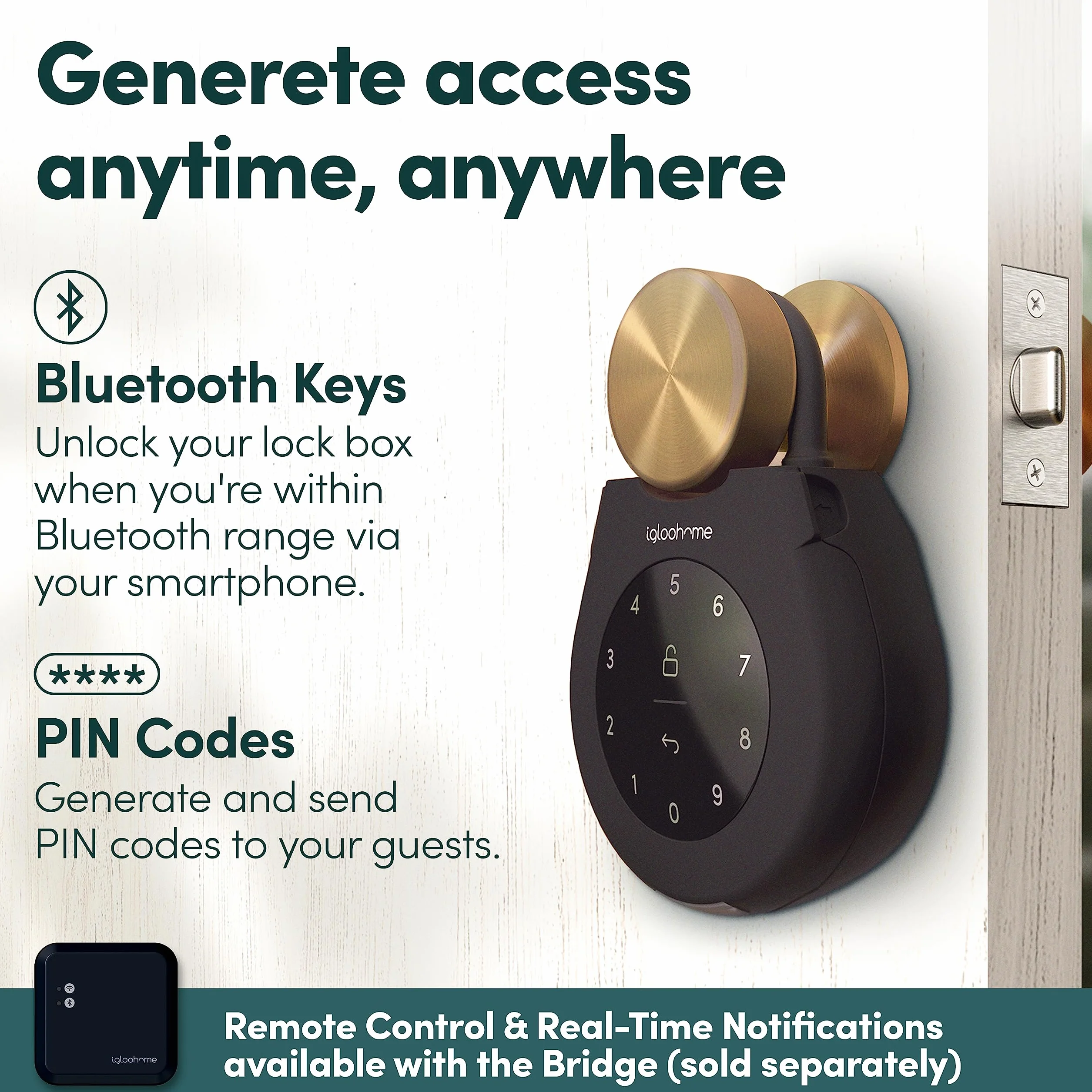 Igloohome Smart Keybox 3 Skrzynka na Klucze, Czarny, 166 mm x 114 mm x 53 mm