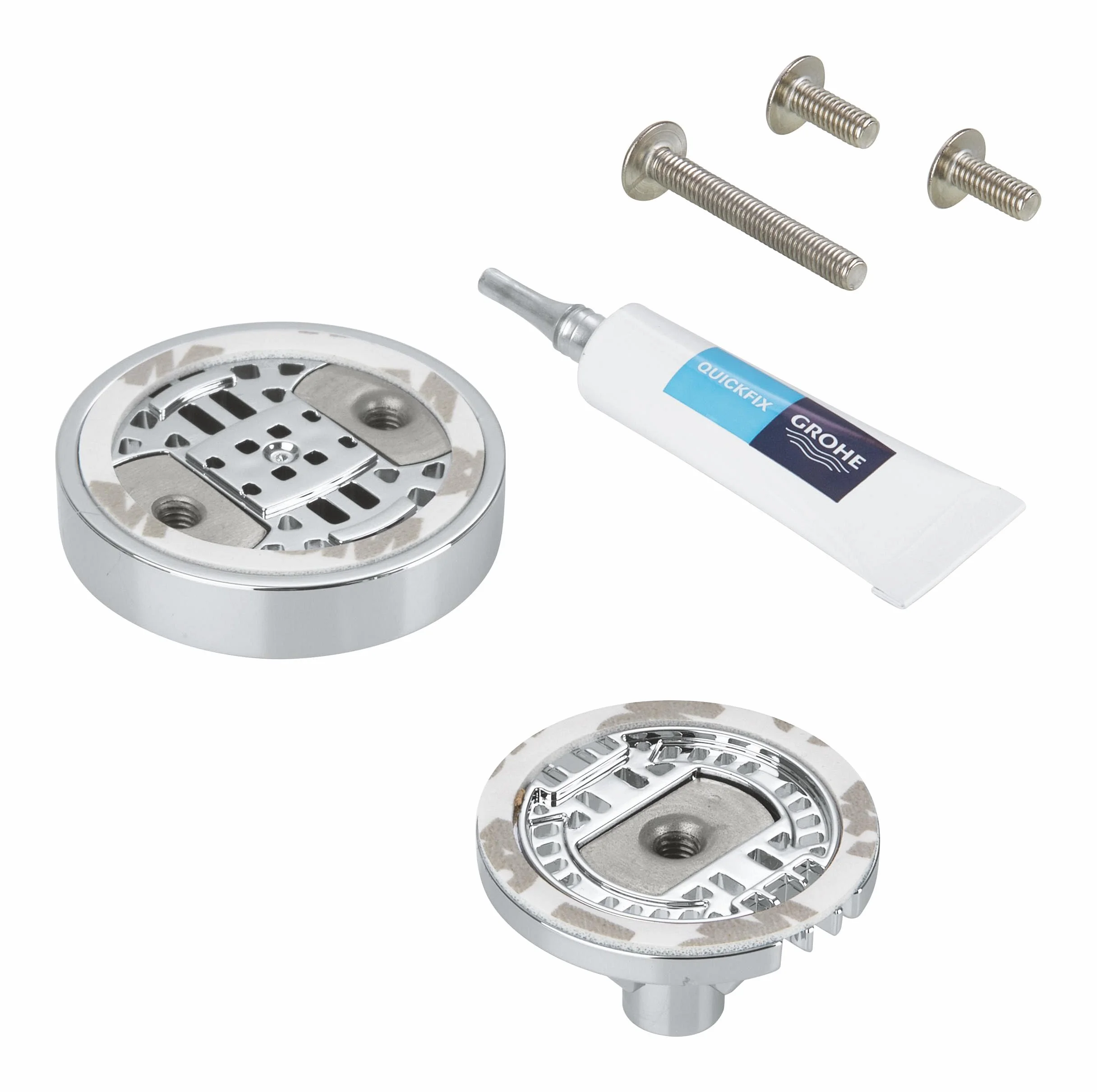 GROHE QuickGlue Zestaw S1, zestaw do klejenia uchwytów ściennych Quickfix z 1 tubką kleju, 2 krążkami i 1 chusteczką nasączoną alkoholem, czas schnięcia 24 godziny, 41246000