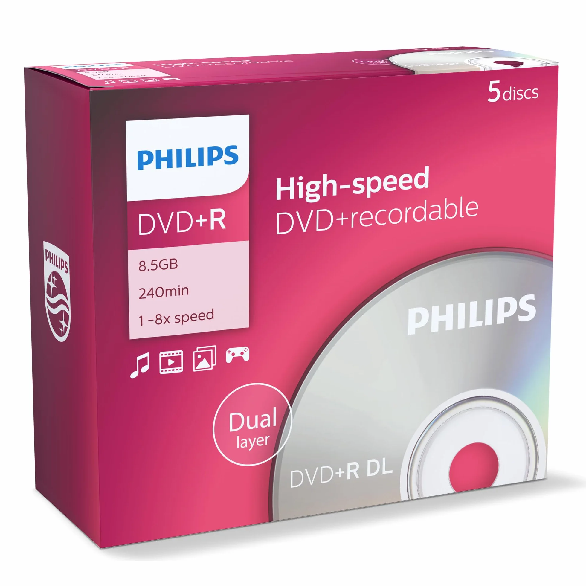 Philips DVD+R Double Layer 8,5 GB 8x nośniki