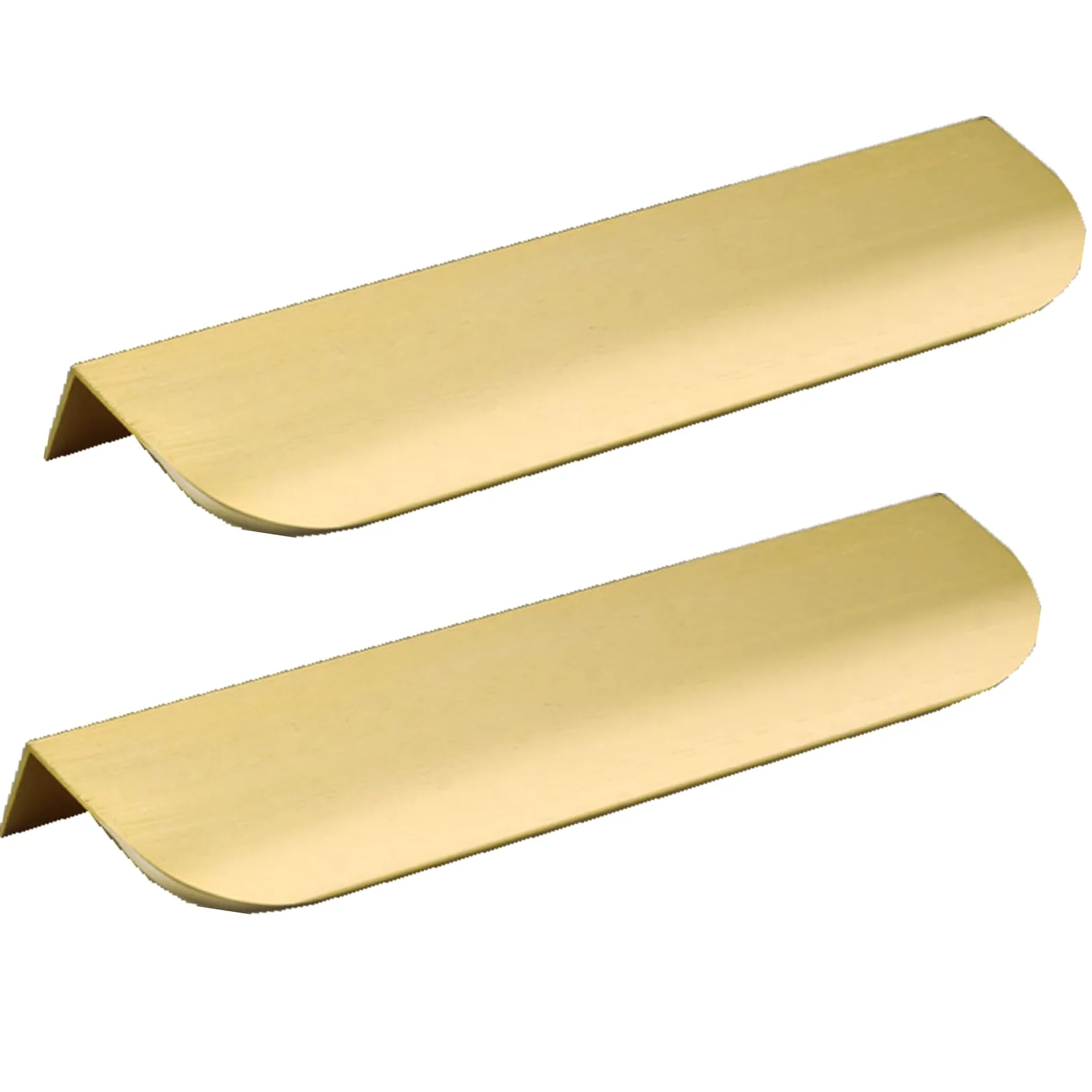 Ukryte uchwyty do szafy kuchennej, z krawędzią na palec, złote, 2 sztuki(Hole distance 416mm)