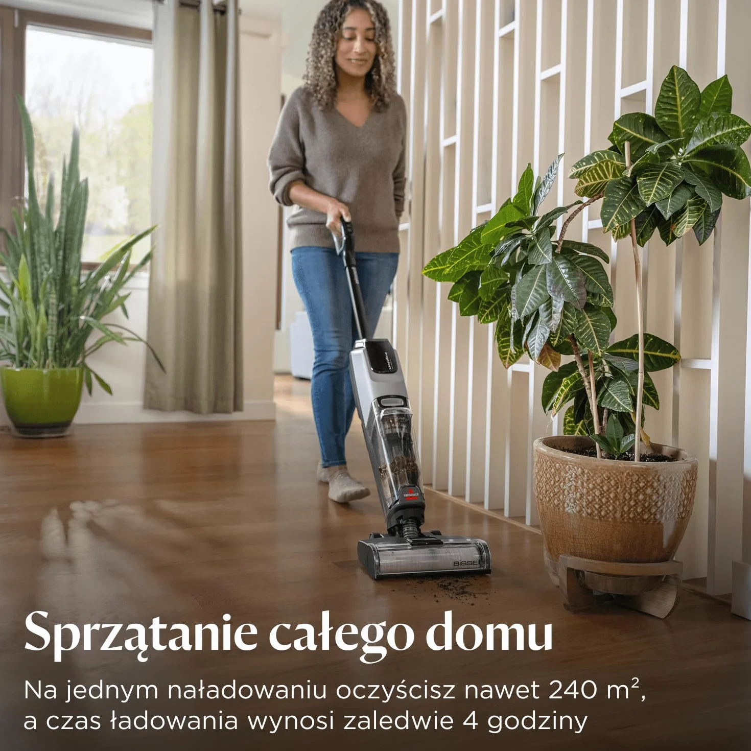 BISSELL CrossWave OmniForce, Odkurzacz Bezprzewodowy Mokro i Sucho, Odkurzanie i Mycie lub tryb Wyłącznie Odkurzania, Odkurzacz Piorący o Wysokiej Mocy, 240m² Czyszczenia Wielopowierzchniowego, 3912N