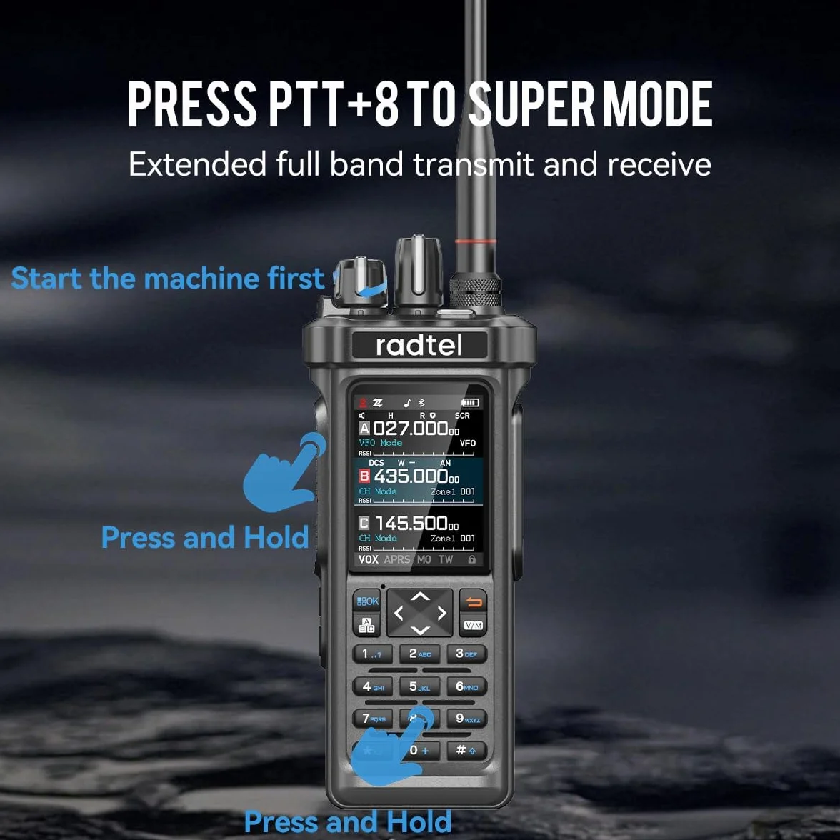 Radtel RT-950 PRO Radiotelefon amatorski 27 MHz 10 W GPS/APRS Walkie Talkie