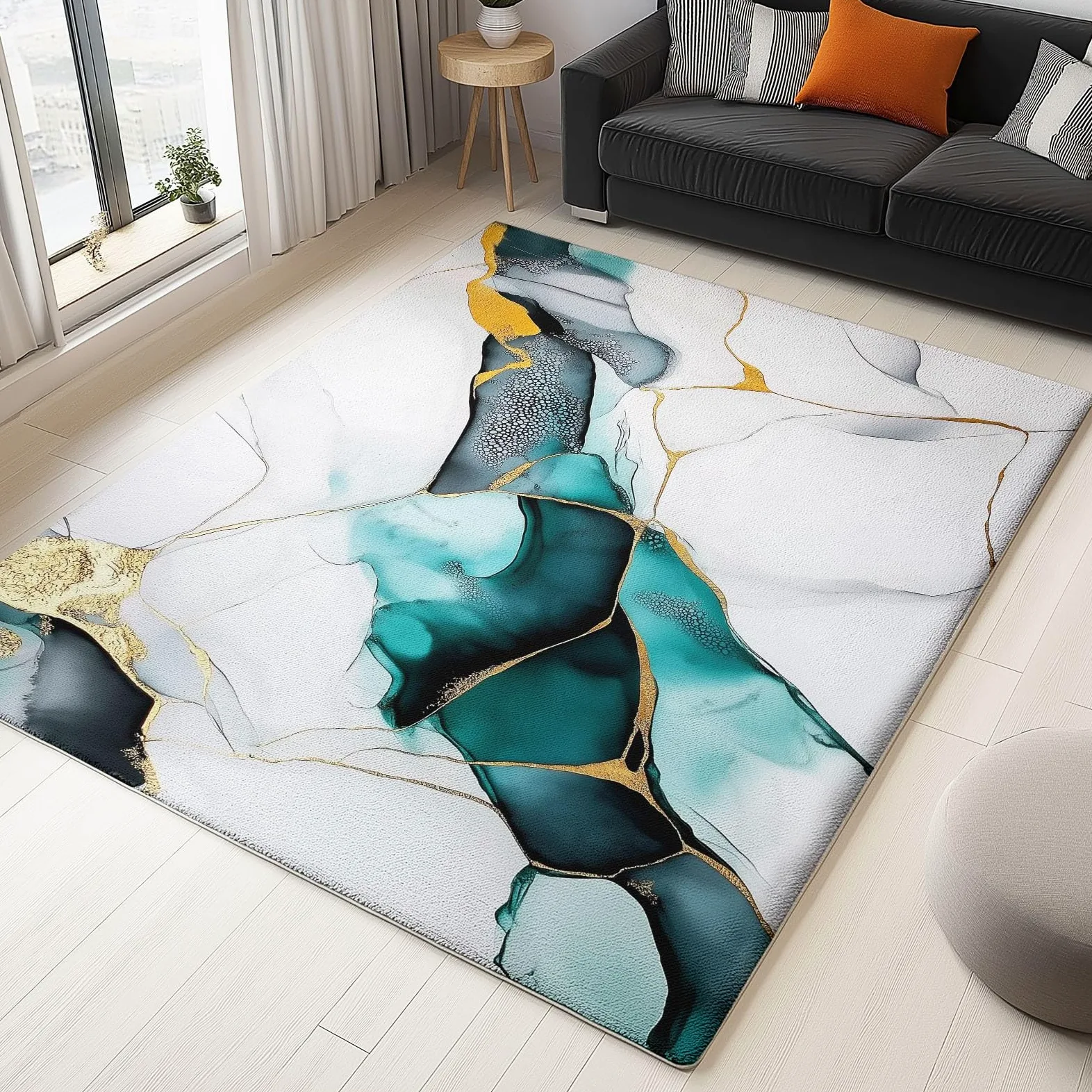 Nowoczesny złoty marmurowy dywan 100 x 150 cm antypoślizgowy zmywalny dywan z krótkim włosiem do salonu sypialni przedpokoju jadalni stylowa dekoracja domu