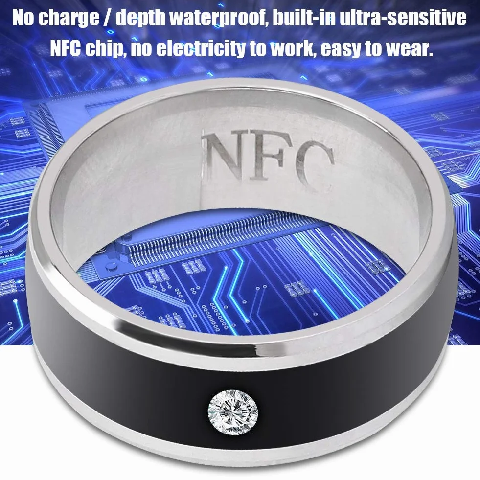 Smart Ring Universal Wasserdicht Keine Gebühr Wearable Device für Mobiltelefon Größe 8