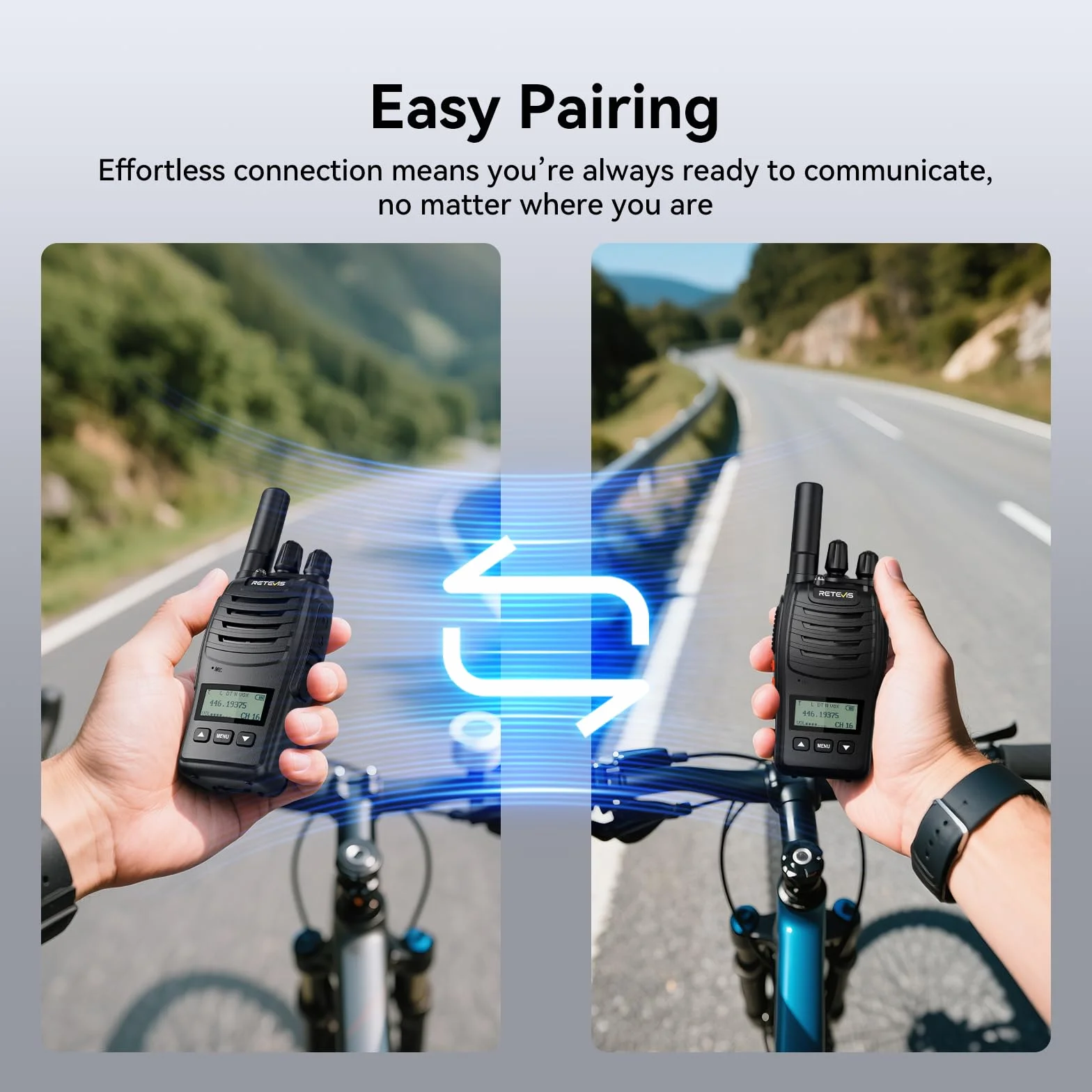 Retevis H777D Walkie Talkie PMR446 z Ekranem LCD, Ładowanie Typu C, 1200 mAh, Alarm Awaryjny, 2 Sztuk Czarne
