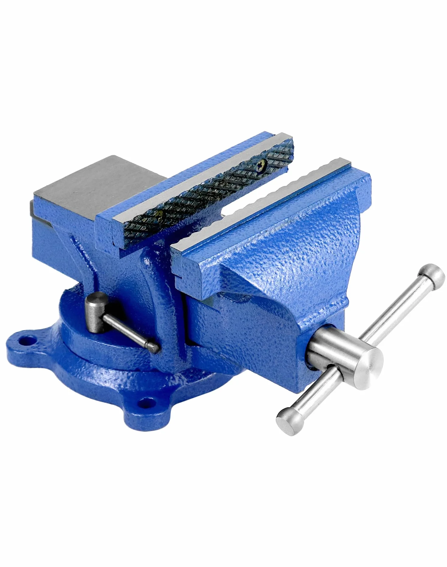 QWORK® Imadło warsztatowe wykonane z żeliwa - szerokość szczęk 125mm - zakres mocowania 110mm - obracane o 360° - z kowadełkiem - 5,3 kg