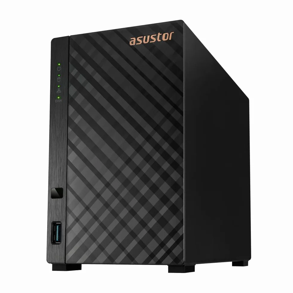 Asustor Drivestor 2 Gen 2 AS1202T, 2 Bay NAS Obudowa Pamięci Sieciowej, Quad-Core 1.7GHz CPU, 2.5GbE Port, 1GB DDR4, 3 x USB 3.0, Network Attached Storage