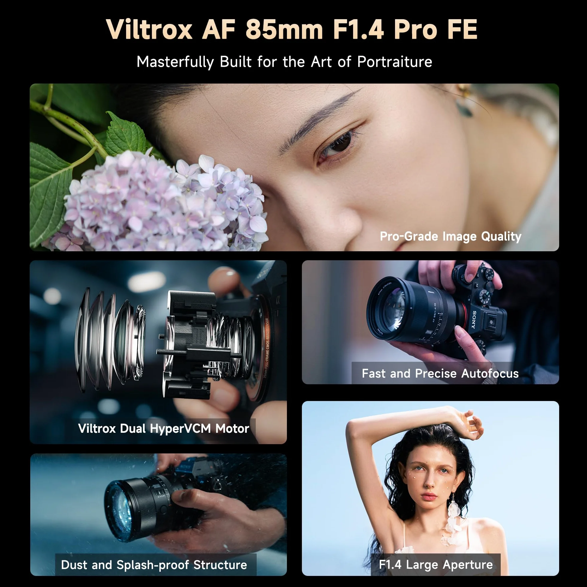VILTROX AF 85 mm F1.4 Pro FE Full Frame Sony E Obiektyw portretowy z autofokusem