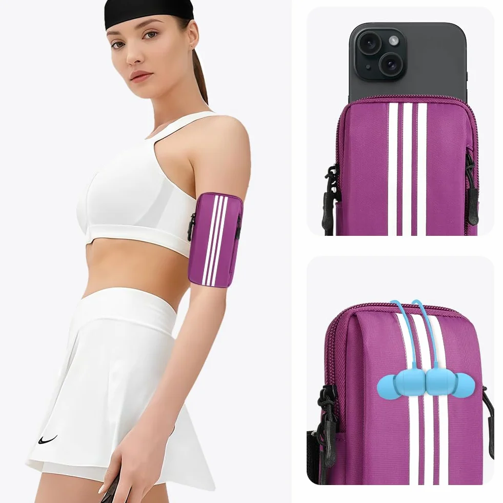 Torba na ramię na telefon komórkowy, uchwyt do biegania, opaska na nadgarstek, fitness