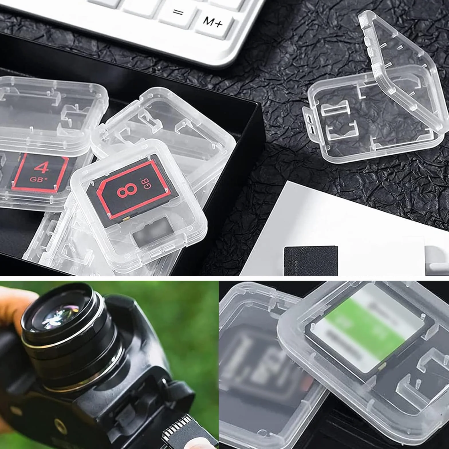 Zestaw 10 pudełek do przechowywania kart pamięci SD MMC Micro SD TF przezroczyste plastikowe etui