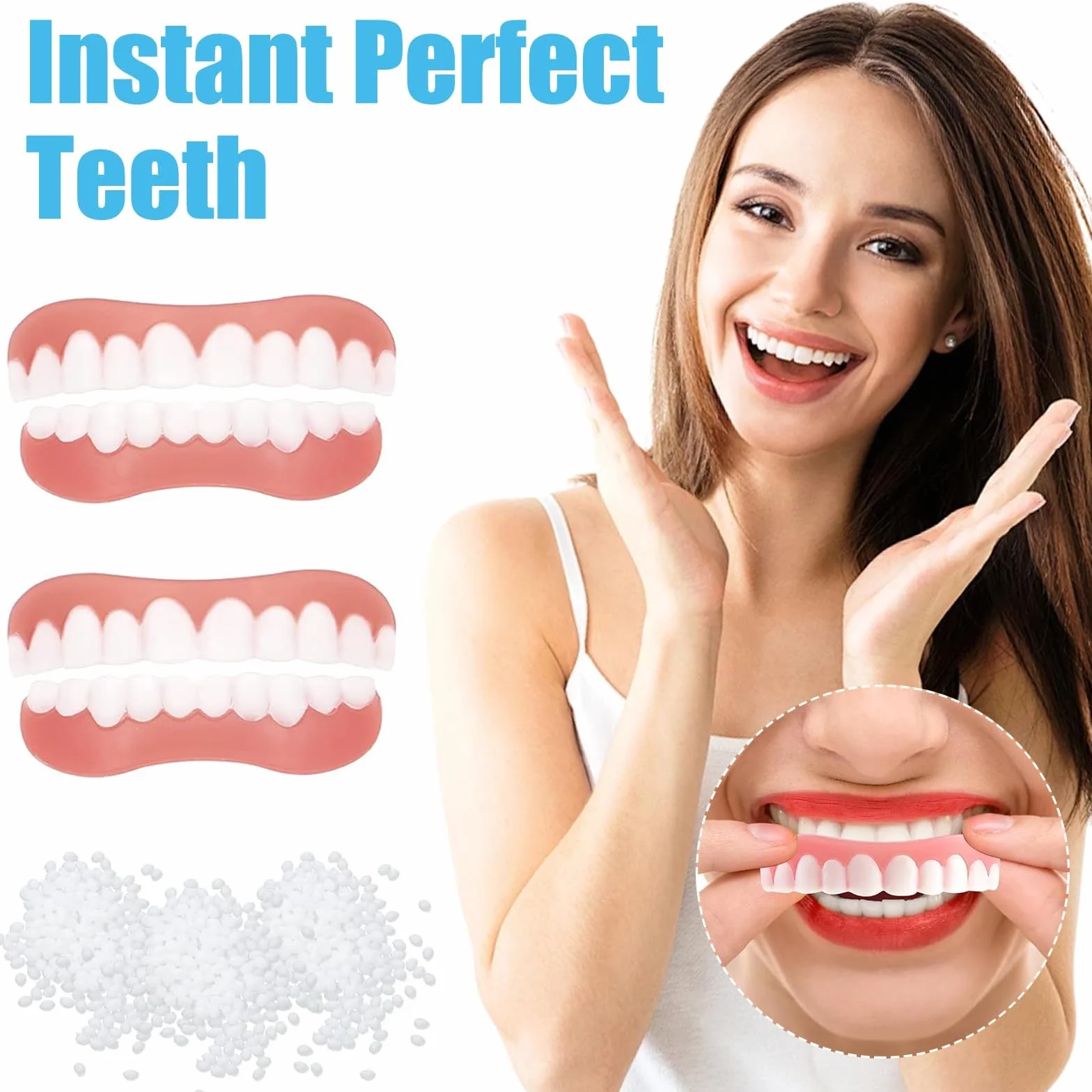2Pairs Silicone Reline Denture Set, Denture Silicone Reline Kit，Professional Silicone Reline Kit for Dentures for Everyone