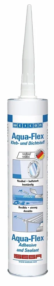 Nazwa WEICON Aqua-Flex 310 ml, elastyczny podwodny klej na bazie MS polimeru, przeznaczony do basenów, folii stawowych i wielu innych, biały