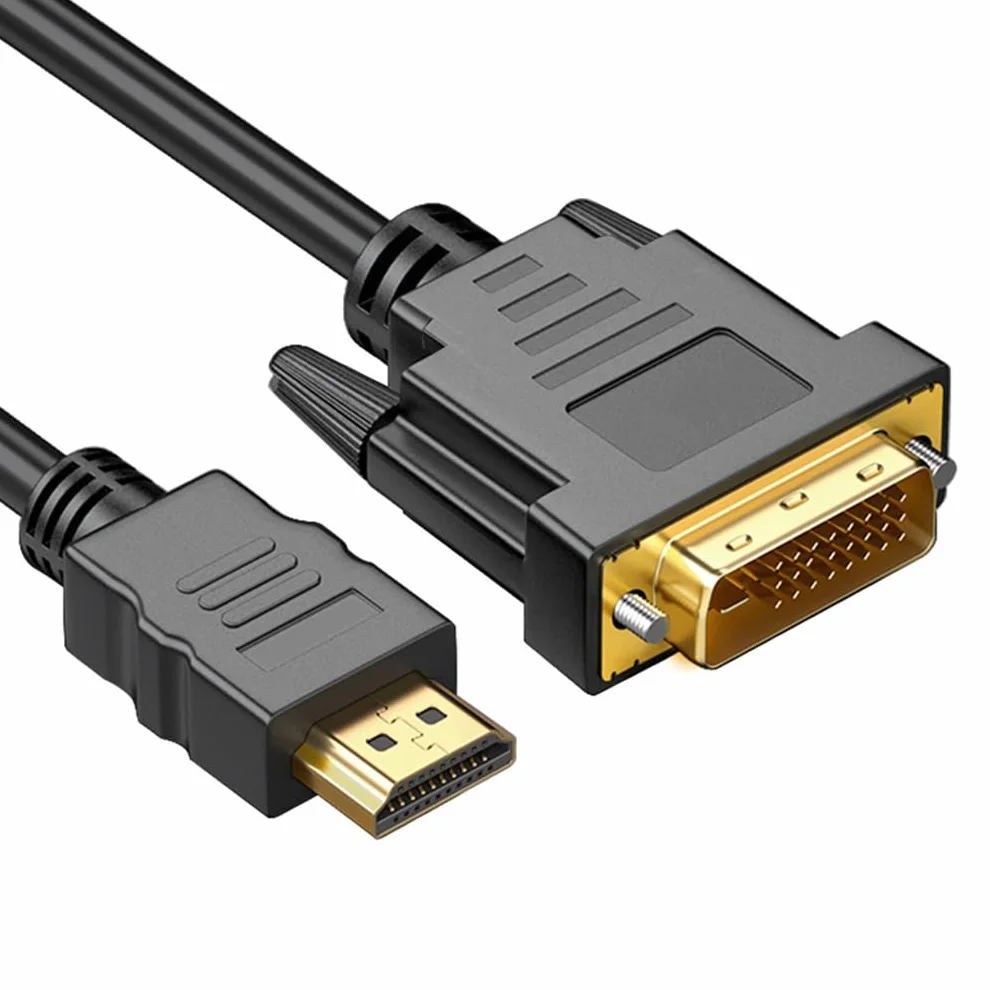 Kabel adaptera HDMI na DVI 1,5 m, DVI-D (24+1) do HDMI A, dwukierunkowy kabel 1080p Full HD, kompatybilny z PC, laptopem, TV Box, projektorem, i innymi