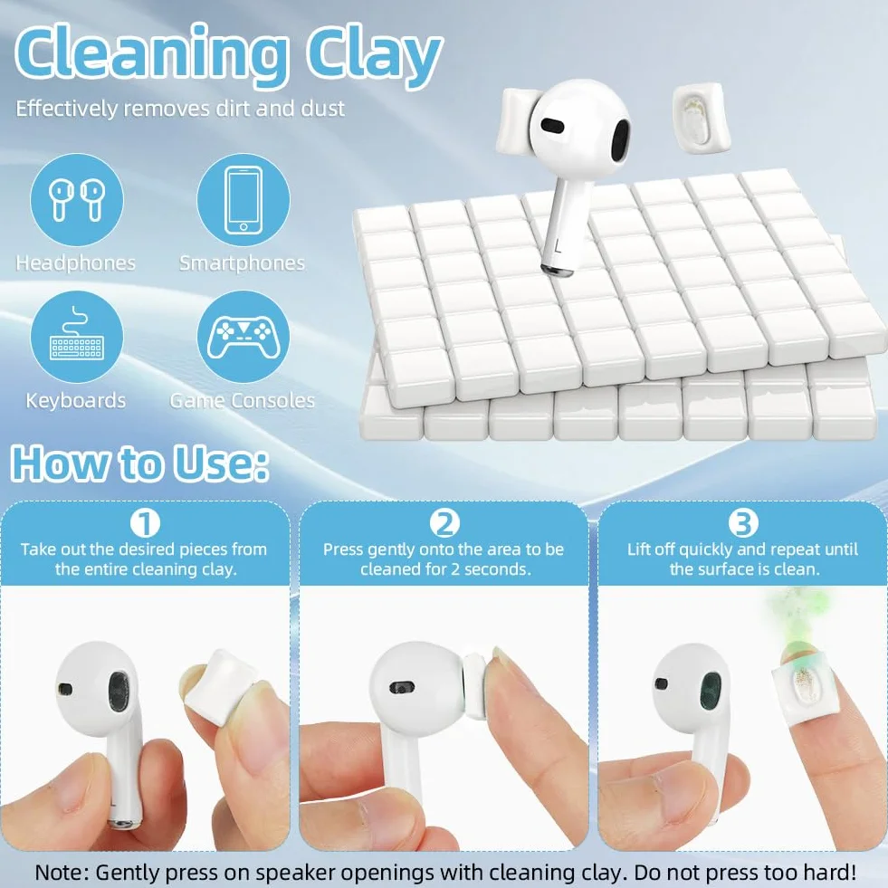 Zestaw do czyszczenia iPhone'a AirPods 3 w 1 ściereczka z mikrofibry biały