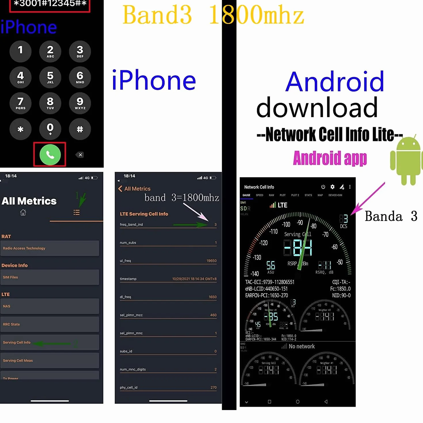 Wzmacniacz sygnału komórkowego LTE GSM WCDMA 900/1800/2100 MHz Pasmo 1/3/8