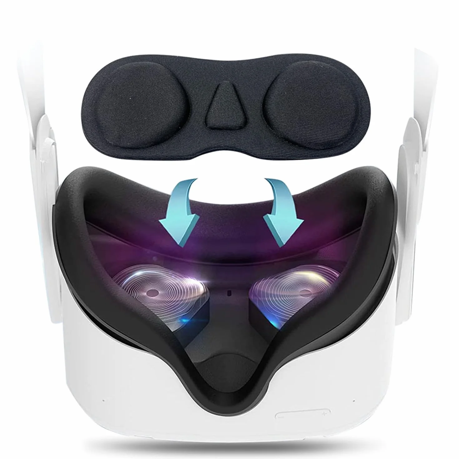 Osłona obiektywu VR na słuchawki, gąbka ochronna do soczewek VR, kompatybilna z Quest 3 i kompatybilna z Quest 2, odporna na zarysowania pyłoszczelna osłona ochronna do Oculus Quest 2 (czarna)