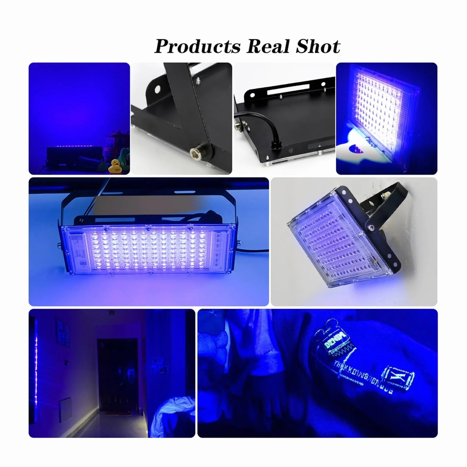 Naświetlacz LED Światło Halogenowe UV 50W 100W 395nm 400nm Ultrafioletowa Fluorescencyjna Lampa Sceniczna Do Baru Potańcówka Blacklight Oświetlenie krajobrazu RGB(50W with plug)