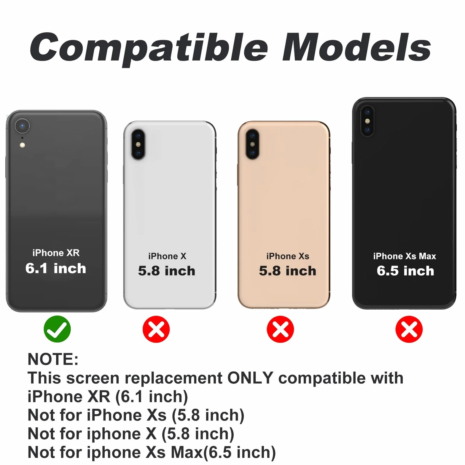 Wymiana ekranu LCD do iPhone XR 6,1'' zespół wyświetlacza z dotykowym digitizerem A1984 A2105 A2106 A2107 A2108 zestaw naprawczy