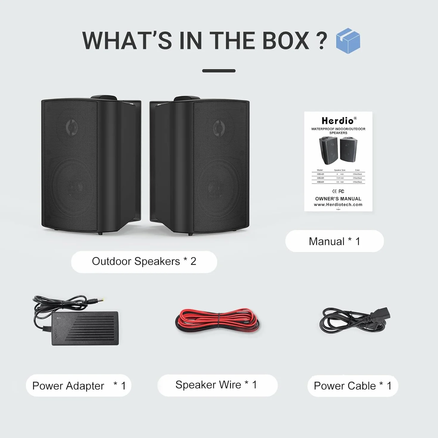 Herdio 4 cale 200 W zewnętrzne głośniki Bluetooth wodoodporne, głośniki do montażu na ścianie z potężnym basem do domu ogrodu patio wewnątrz