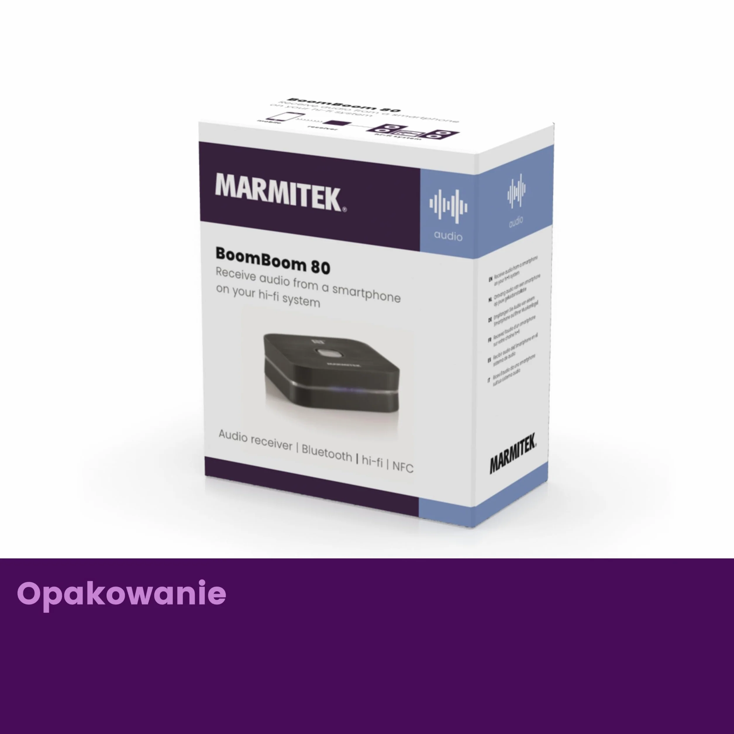 Marmitek BoomBoom 80 Odbiornik Bluetooth Bezprzewodowy Adapter Audio NFC