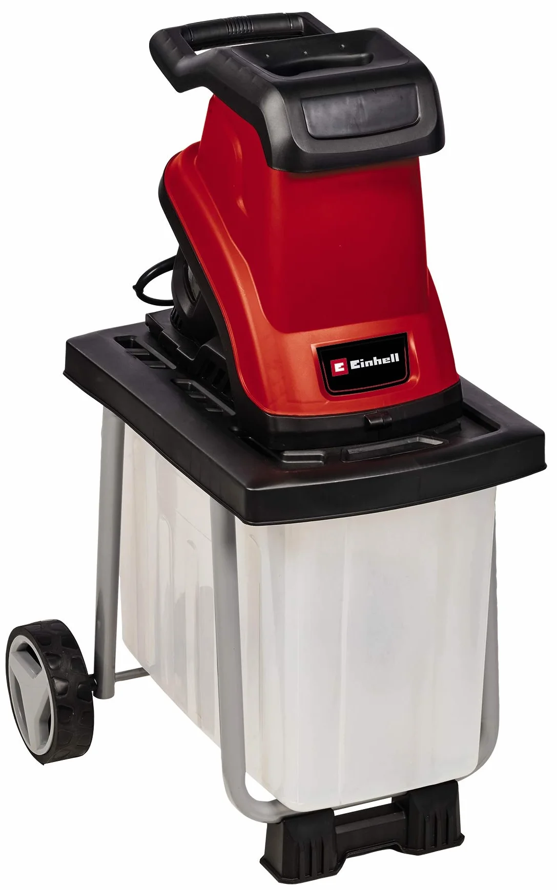 Einhell Niszczarka elektryczna GC-KS 2540 CB (2500 W, max. 40 mm grubości rozgałęzienia, 2 stalowe ostrza dwustronne, skrzynka chwytowa 55 L, uchwyt transportowy, sabotaż)