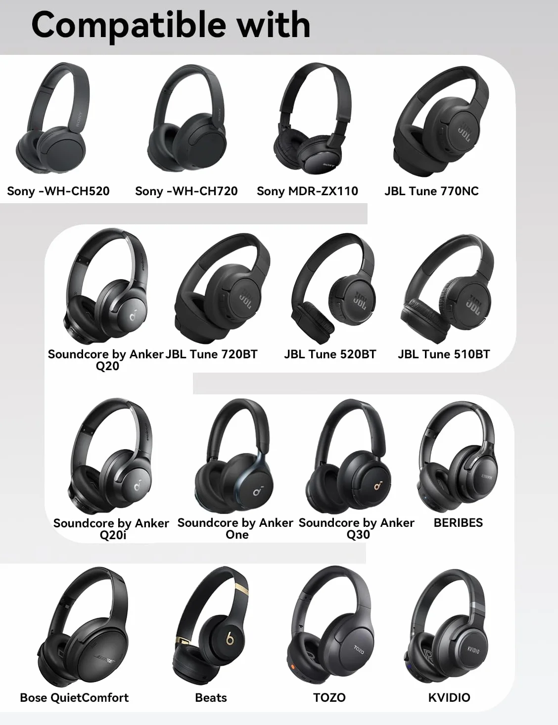 MAS CARNEY Etui na słuchawki nauszne, uniwersalne twarde etui na słuchawki nauszne kompatybilne z markami JBL/Sony/Soundcore by Anker/BERIBES/KVIDIO/TOZO/Beats
