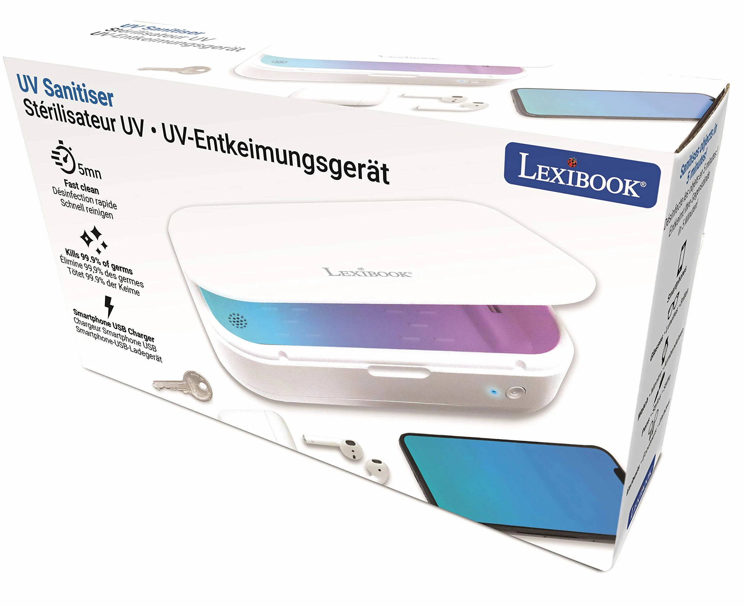 Lexibook Sterylizator UV UVS100 lampa UV szybka sterylizacja 5 minut biały