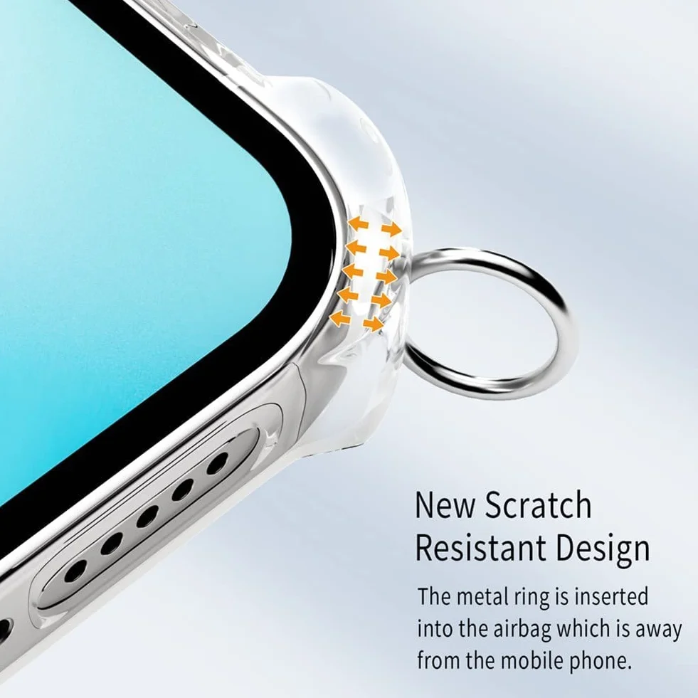 Etui XTCASE do iPhone 12 / iPhone 12 Pro przezroczyste silikonowe z naszyjnikiem, różowe złoto