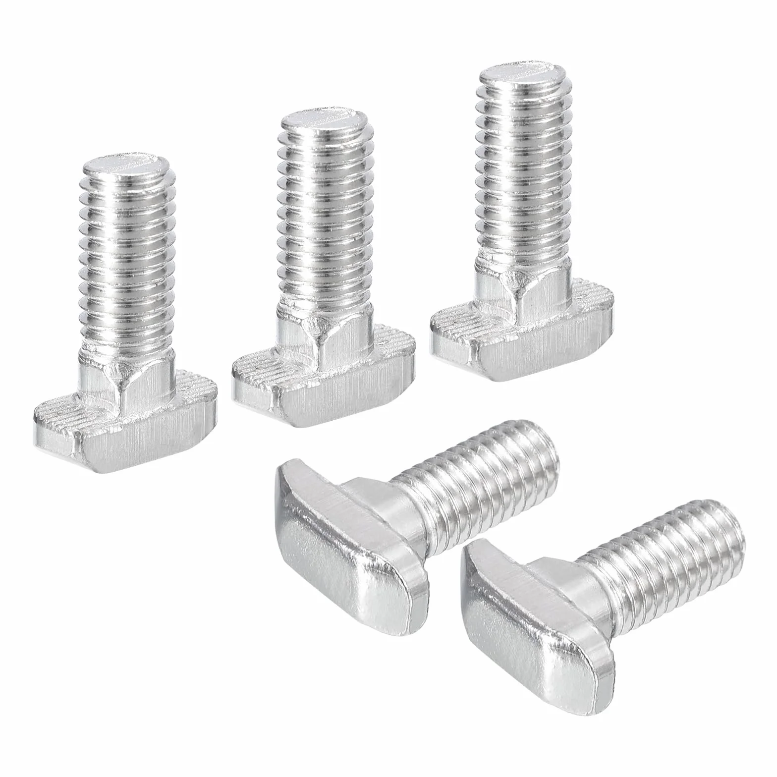 QUARKZMAN 40 sztuk śrub T-Slot, M8 x 20 mm Śruba z łbem młotkowym T Pin do profilu aluminium do T-lota serii 4040, stal węglowa niklowana, srebrny