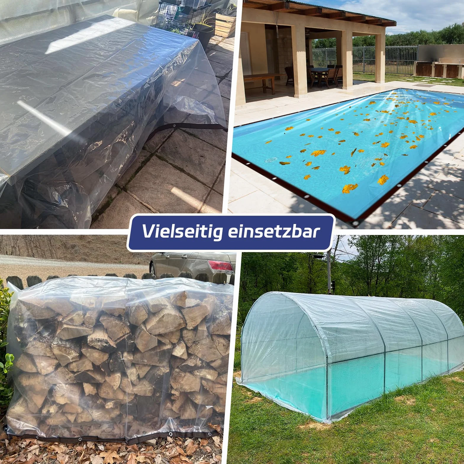 Plandeka wodoszczelna z oczkami 3 x 3, przezroczysta folia z tworzywa sztucznego, odporna na warunki atmosferyczne, deszcz, zima, do ogrodu, na taras, balkon