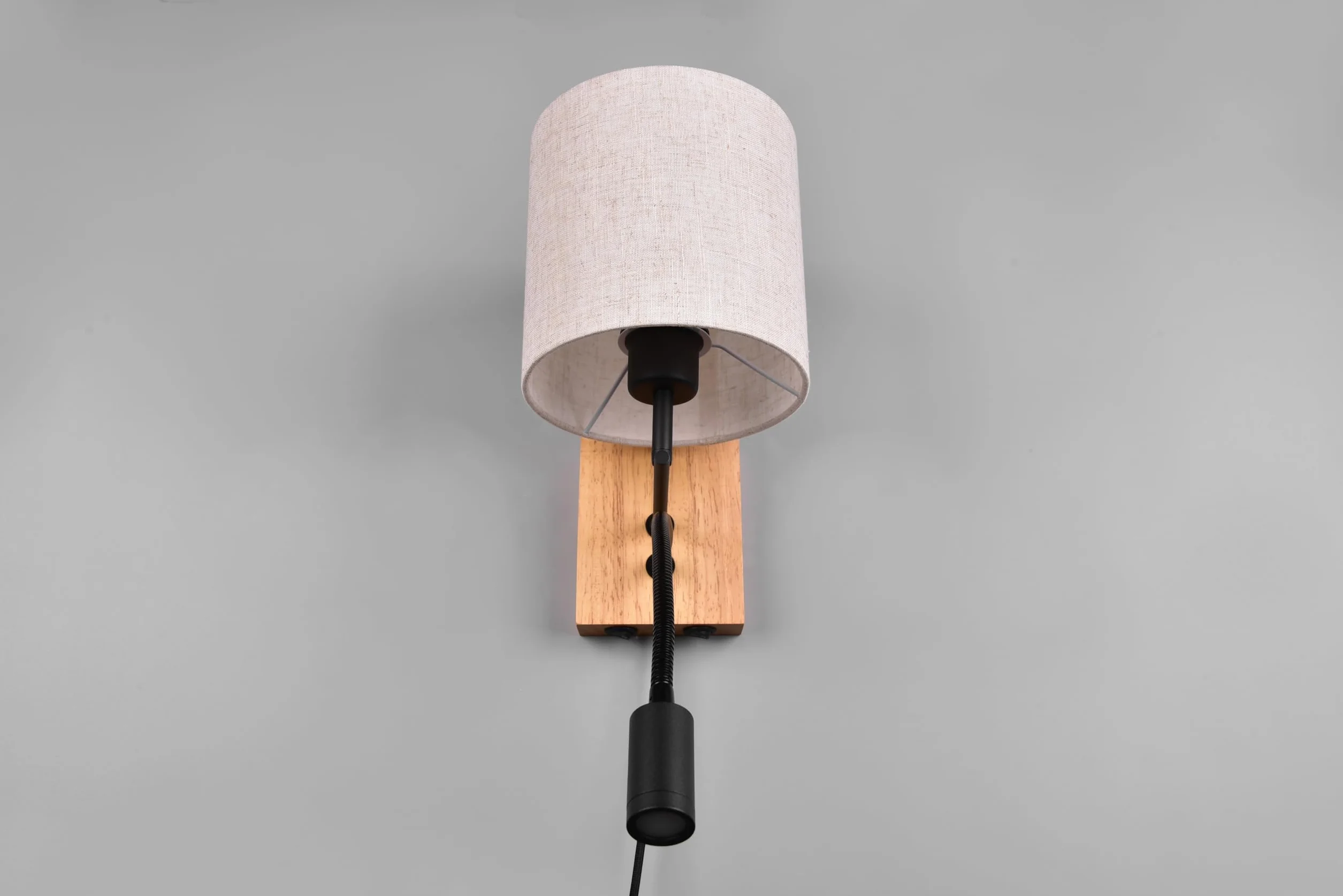Trio Leuchten Kinkiet NILAM naturalne drewno abażur E27 LED 3,1 W Flex Connect