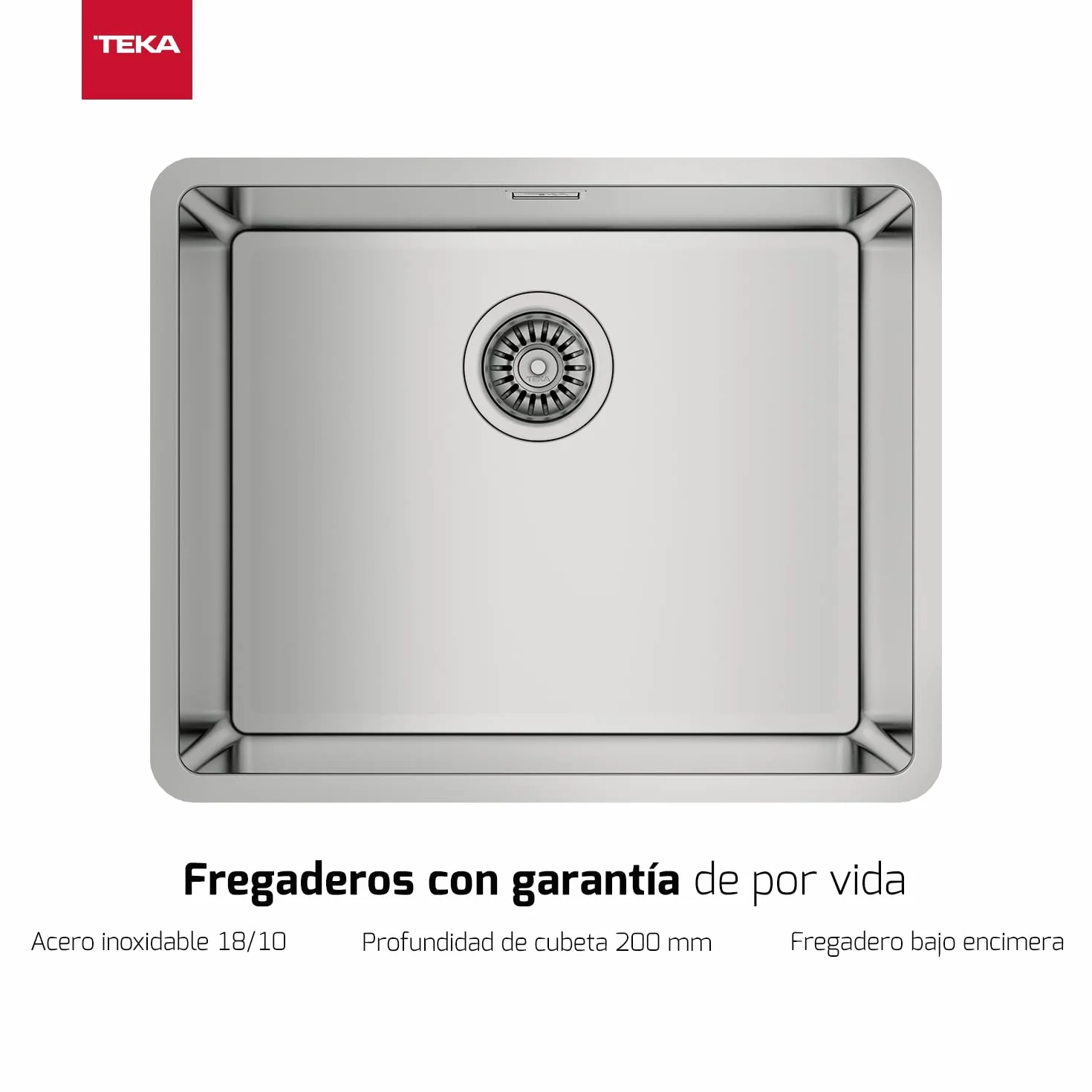 Teka 115000005 Zlewozmywak kuchenny ze stali nierdzewnej z pojedynczą miską Linea RS15 50,40 3½ W/OVF SP-115000005, szary