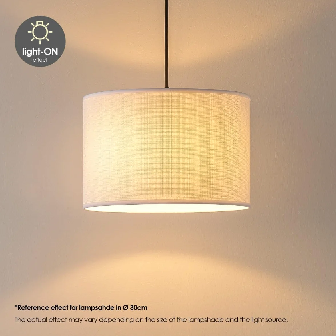home sweet home collection Klosz lampy okrągły | płótno | abażur materiałowy | abażur tekstylny | abażur bawełniany | do oprawek E27 | średnica 35 cm wysokość 21 cm | biały | do wszystkich pomieszczeń wewnętrznych IP20