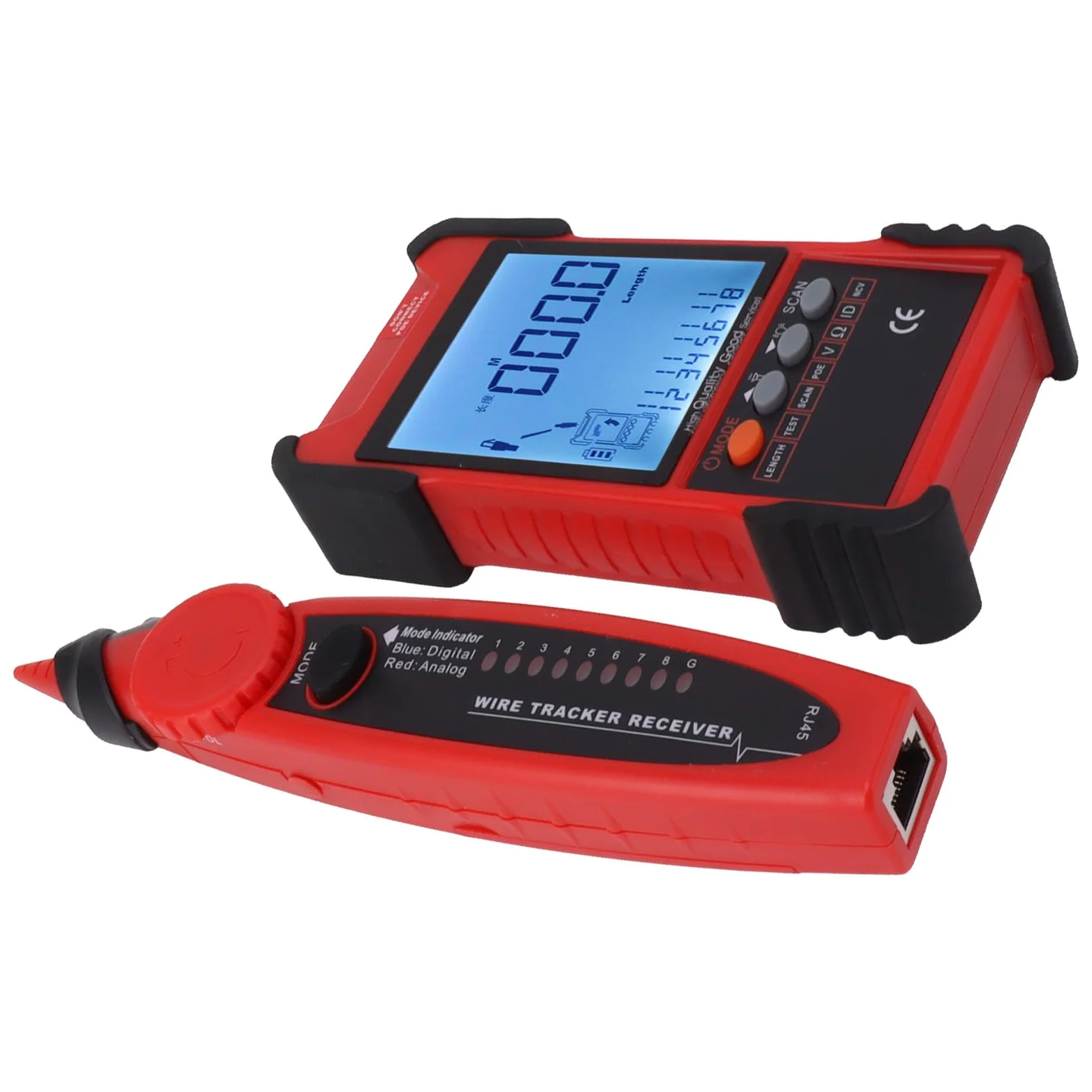Yctze ET616 Multimetr Testera Kablowego z LCD w Celu Sortowania i Konserwacji - Czerwony (czerwony)