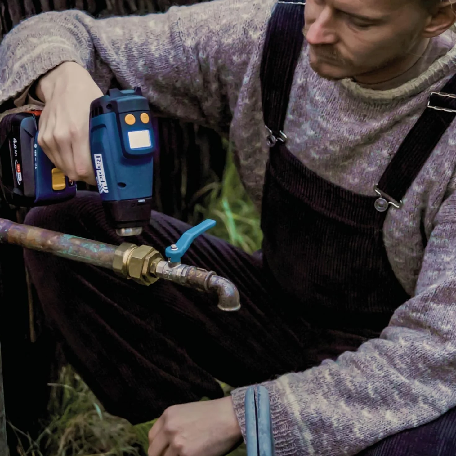 Rapid, Bezprzewodowa Opalarka Elektryczna Rapid RX1000, Akumulator 18 V, Regulacja Temperatury do 550°C, Wyświetlacz LCD, Szybkie Nagrzewanie, Bezpieczny Demontaż Dyszy, Zestaw Bez Baterii