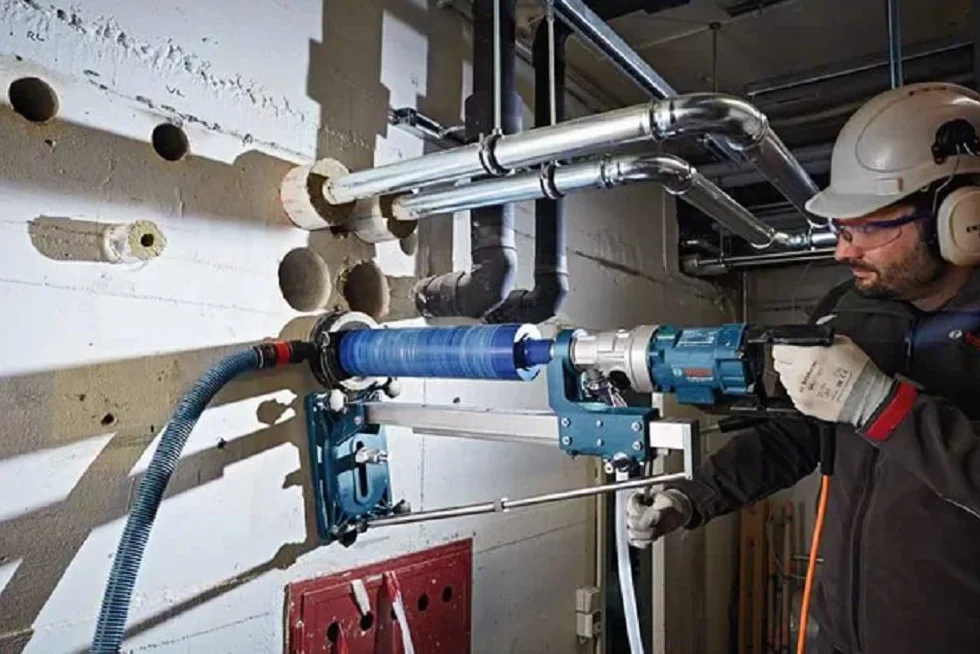Bosch Professional: stojak wiertarski GCR 180 (Ø wiercenia 180 mm, skok wiertła 514 mm, opakowanie kartonowe)