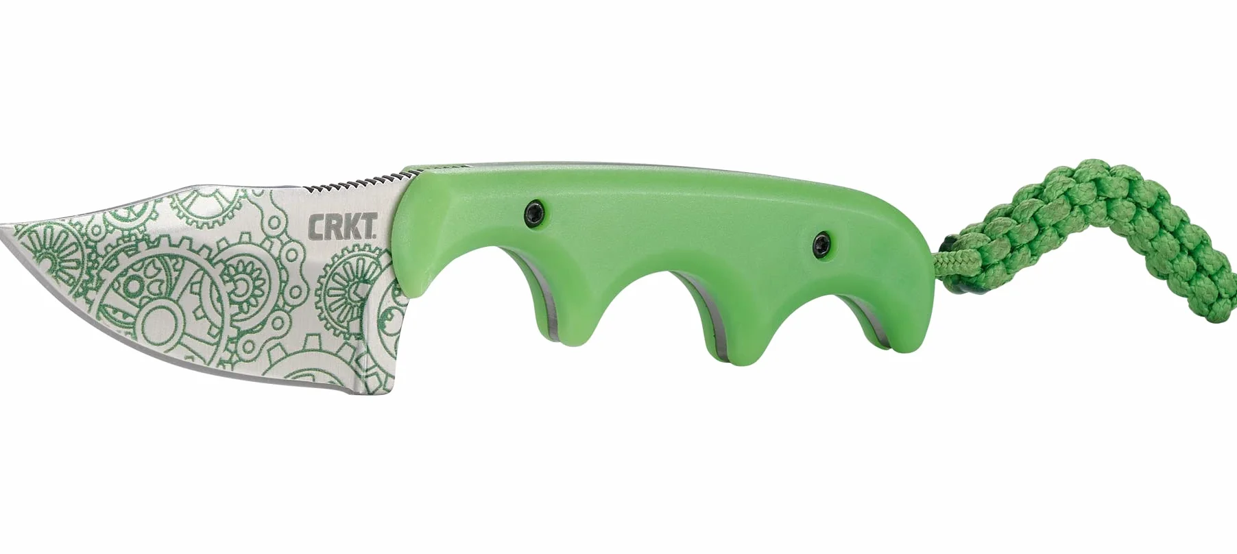 CRKT Minimalist Bowie EDC Knife: Compact Fixed Blade with Satin Finish, Resin Infused Fiber Handle, Glow-in-the-Dark Sheath