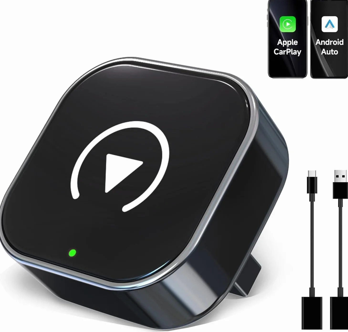 Bezprzewodowy adapter CarPlay, Android Auto Wireless, Obsługuje OTA stabilny, szybki mini Carplay, Wireless Stick Plug & Play, kompatybilny z Android 11+, do pojazdów z Carplay
