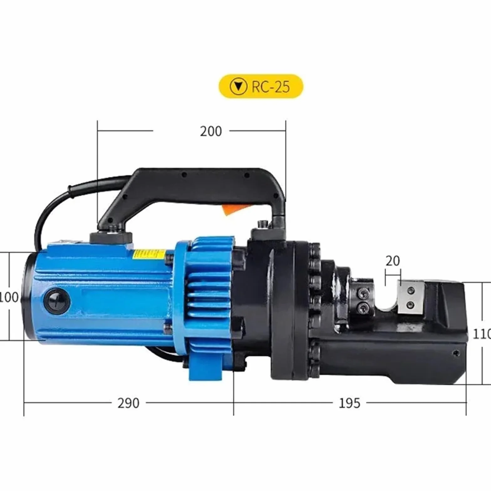 Elektryczna hydrauliczna maszyna do cięcia prętów zbrojeniowych 4-25 mm Przenośna przecinarka do prętów stalowych Do przodu