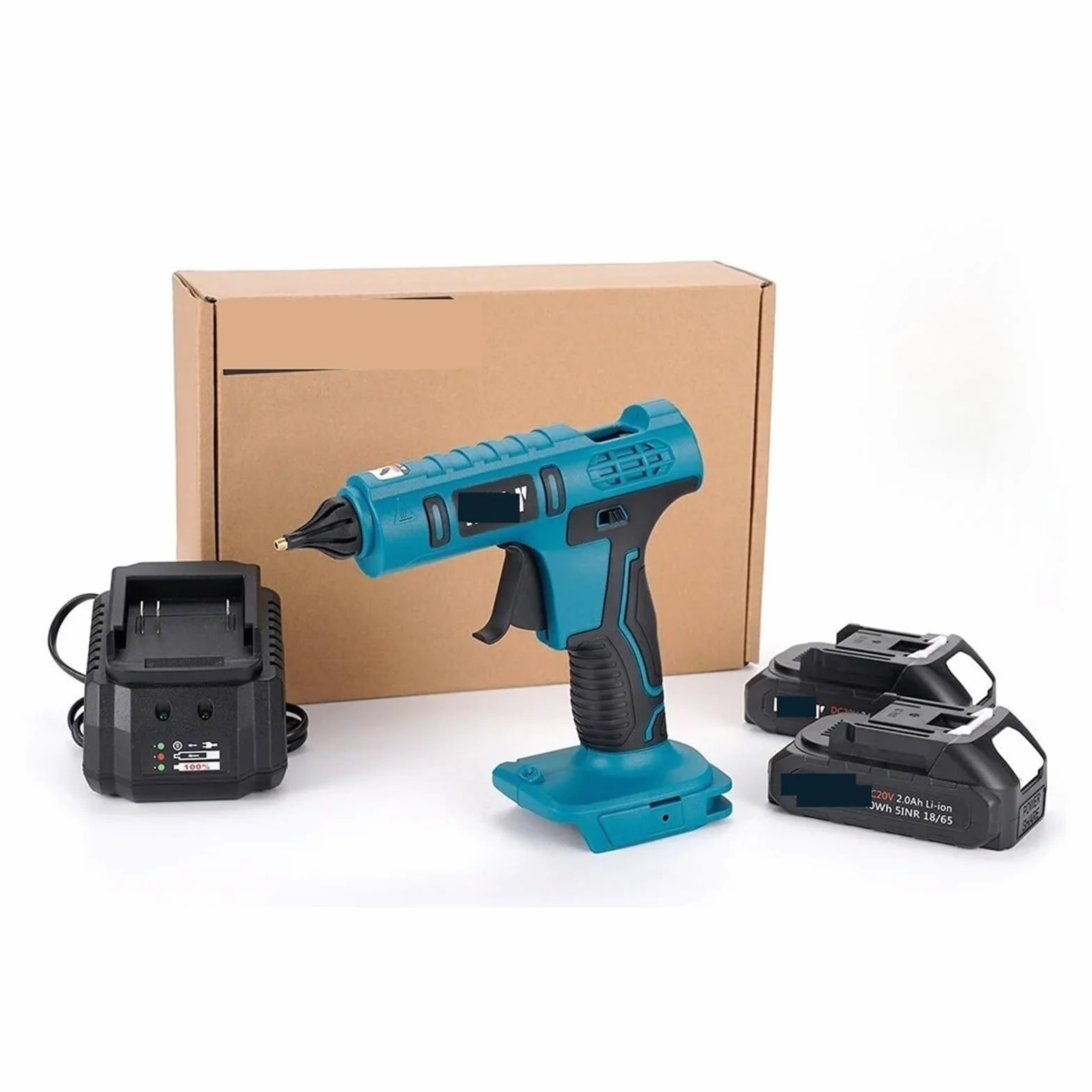 Pistolet do klejenia na gorąco, Bezprzewodowy Pistolet Do Gorącego Silikonu O Mocy 500 W I Elektryczny Klej na naprawy domowe(With 1pc 2.0ah Battery)