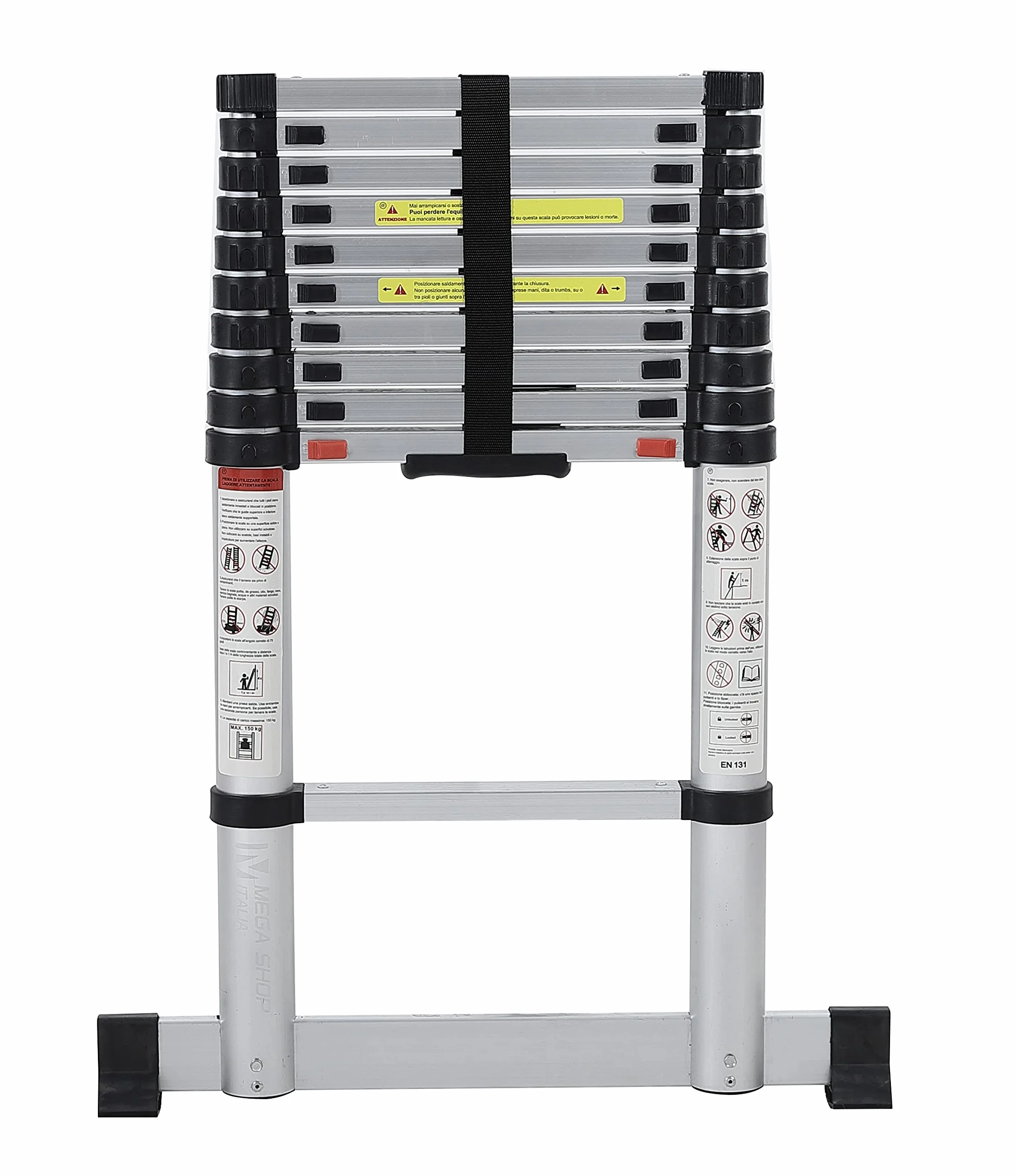 Skala Teleskopowa Składana z Soft Close Wielofunkcyjne Wysuwane Drabiny Teleskopowe Aluminium Składane z Soft Close Wielofunkcyjne Wysuwane Drabiny Aluminium ze Stabilizatorami (3,20 METR)