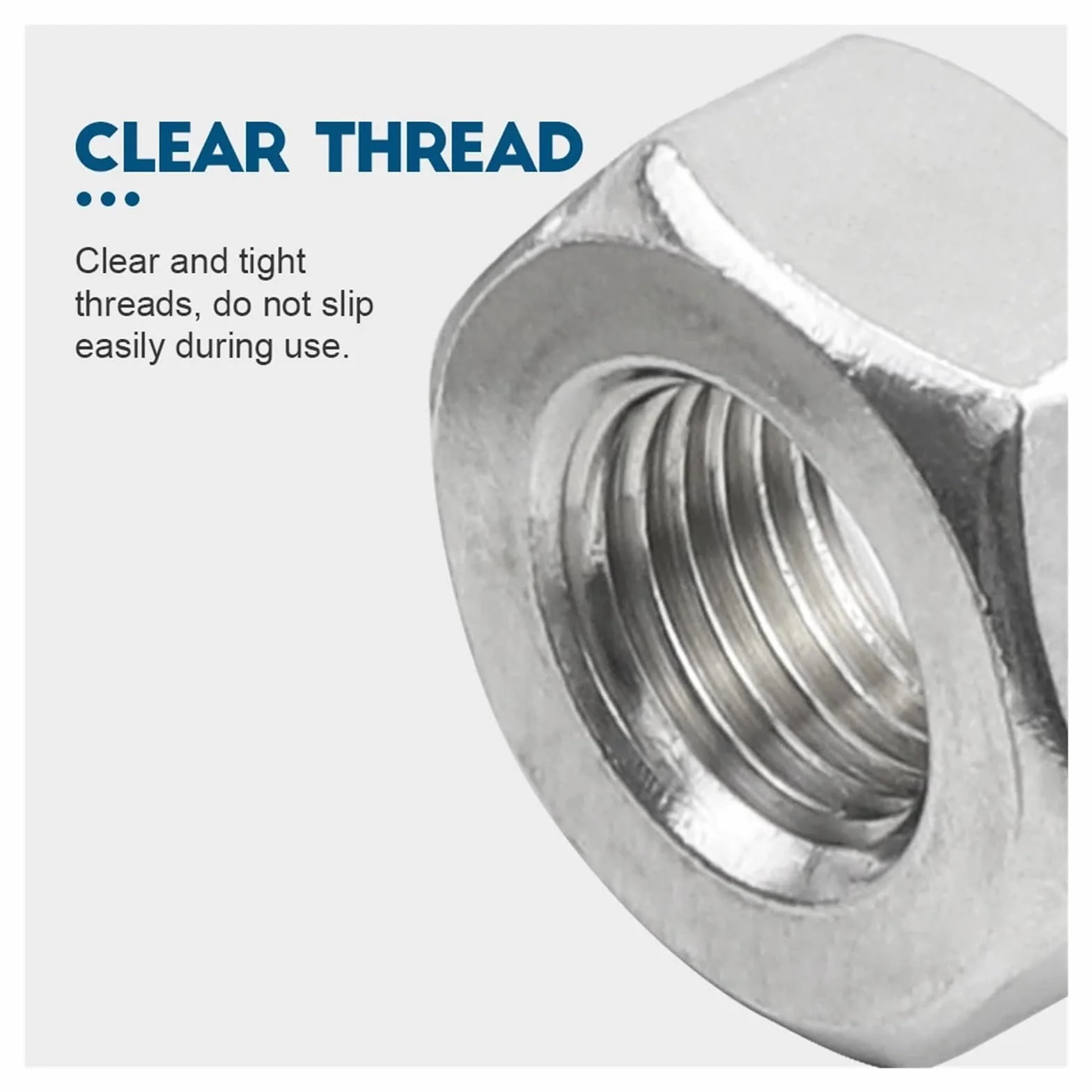 Hex Nut Fine Thread M4 M5 M6 M8 M10 M12 M14 M16 M18 M20 M22 M24 Stainless Steel Hexagon Nuts GB6171 (Size : M5x0.5 100pcs)