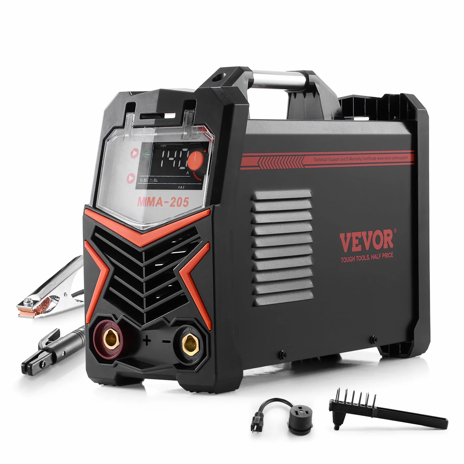 VEVOR Spawarka TIG 205 A z dużym wyświetlaczem LED TIG/MMA (Stick), spawarka elektryczna z podwójnym napięciem 110 i 220 V, z falownikiem IGBT, rozrusznikiem na gorąco, siła łuku