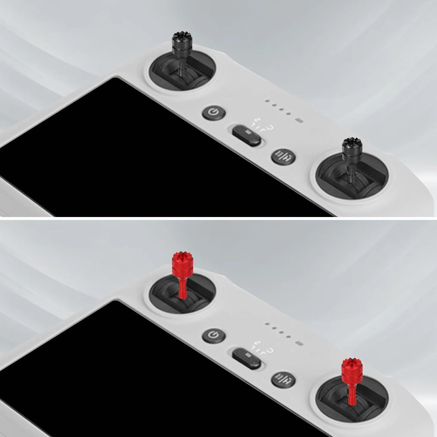 4szt Drążków Sterujących Dronem Zamiennik Mini Joysticka Kompatybilny z DJI Mini 3 Pro DJI RC Smart Controller Akcesoria Czerwony Czarny