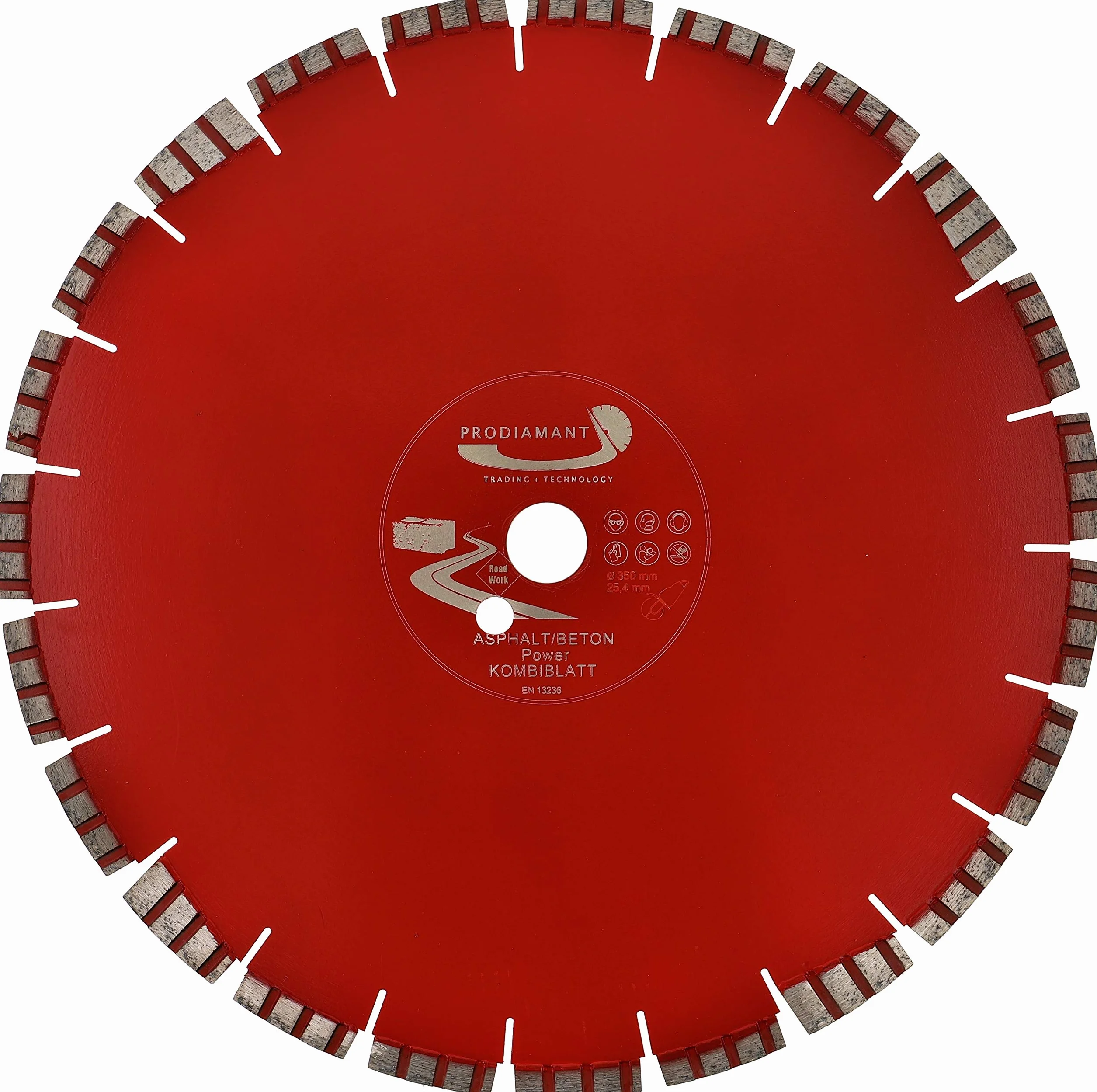 PRODIAMANT Premium diamentowa tarcza do cięcia betonu + asfalt laser kombi 350 mm x 25,4 mm diamentowa tarcza do cięcia 350 mm
