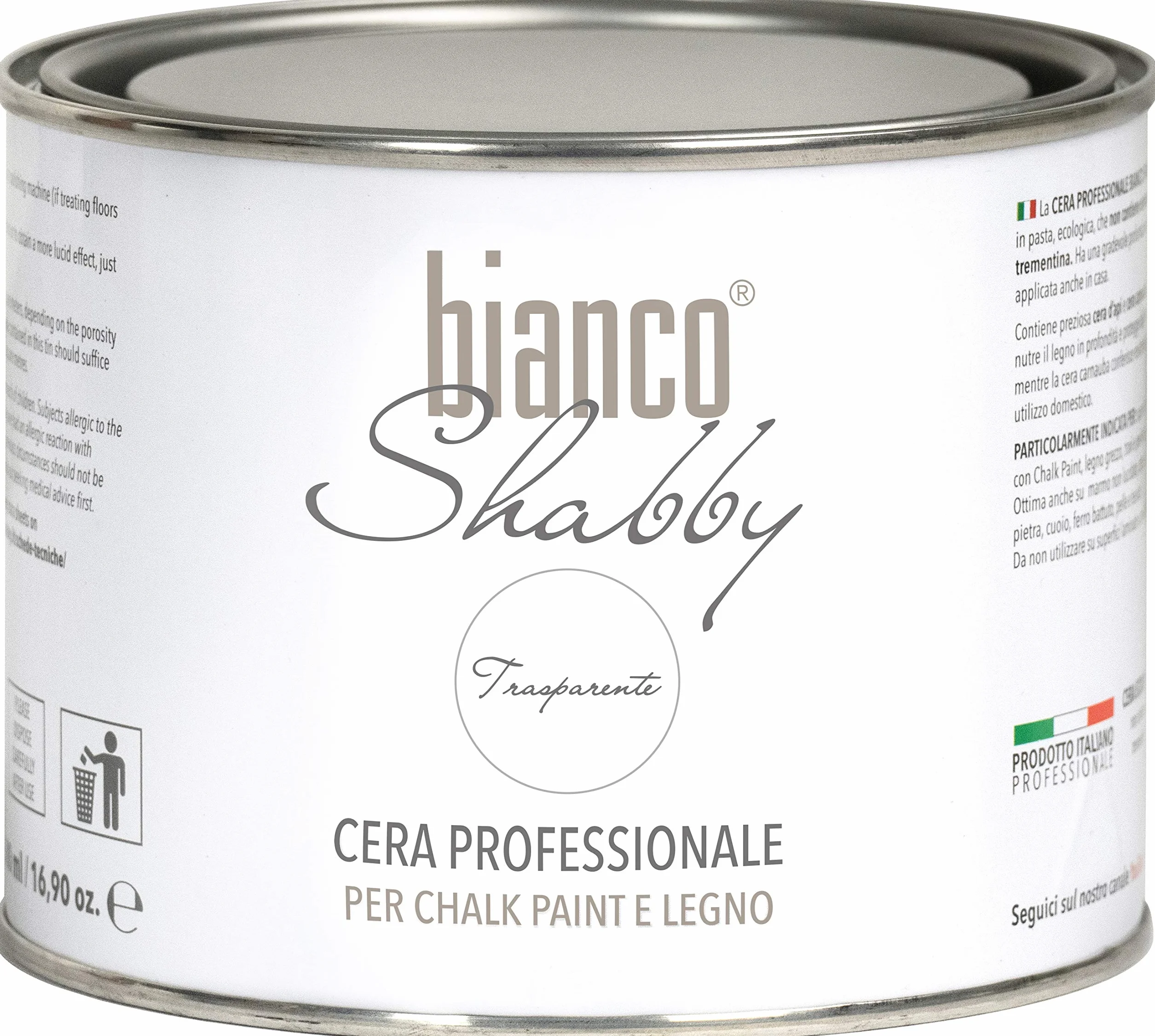 bianco Shabby PROFESJONALNY WOSK Przezroczysty do dekoracji i renowacji woskiem pszczelim i woskiem carnauba (500 ml)